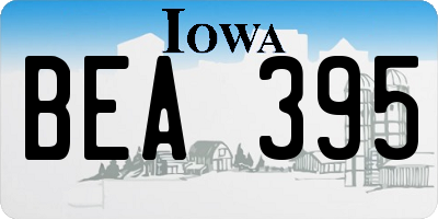 IA license plate BEA395
