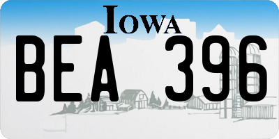 IA license plate BEA396