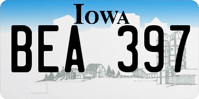 IA license plate BEA397