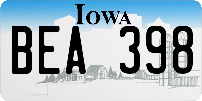 IA license plate BEA398