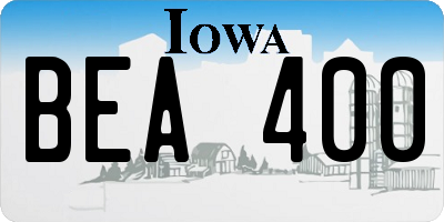 IA license plate BEA400
