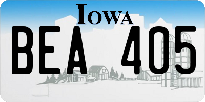 IA license plate BEA405