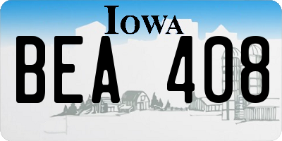 IA license plate BEA408