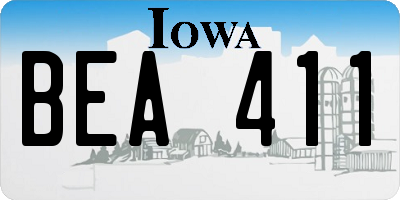 IA license plate BEA411