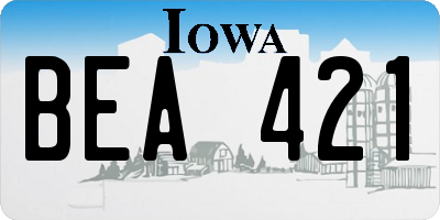 IA license plate BEA421