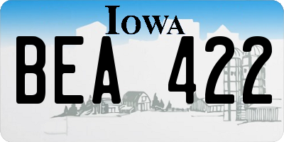 IA license plate BEA422