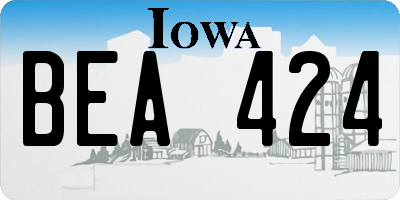 IA license plate BEA424