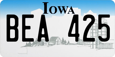 IA license plate BEA425