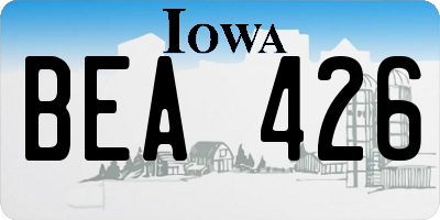 IA license plate BEA426