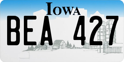 IA license plate BEA427