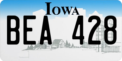 IA license plate BEA428