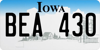 IA license plate BEA430