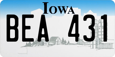 IA license plate BEA431