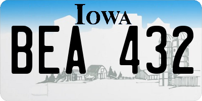 IA license plate BEA432