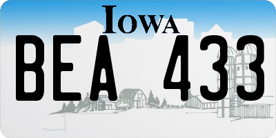 IA license plate BEA433