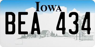 IA license plate BEA434