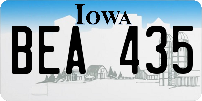 IA license plate BEA435