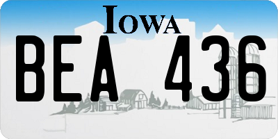 IA license plate BEA436