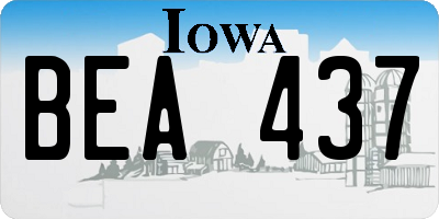 IA license plate BEA437