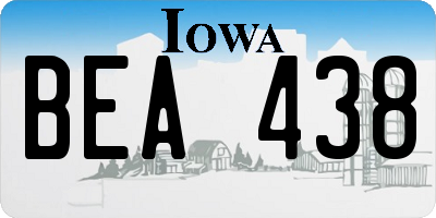 IA license plate BEA438