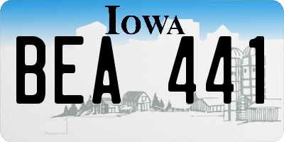 IA license plate BEA441