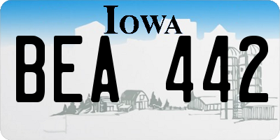 IA license plate BEA442