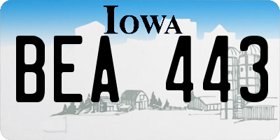 IA license plate BEA443