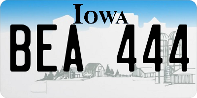 IA license plate BEA444