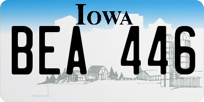IA license plate BEA446
