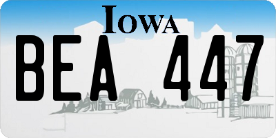 IA license plate BEA447