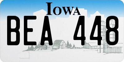 IA license plate BEA448