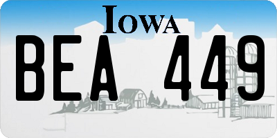 IA license plate BEA449
