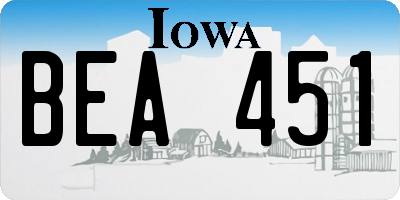 IA license plate BEA451