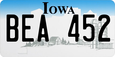 IA license plate BEA452