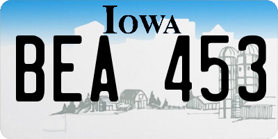 IA license plate BEA453