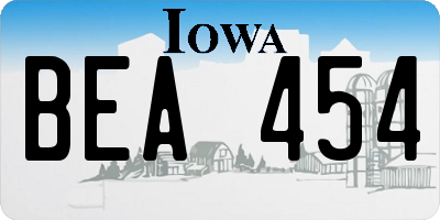 IA license plate BEA454