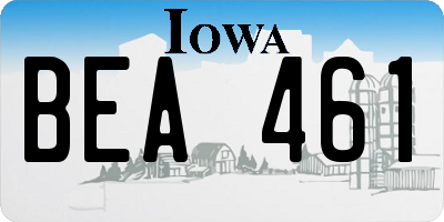 IA license plate BEA461