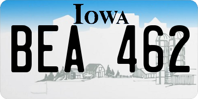 IA license plate BEA462