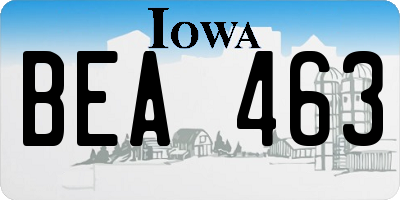 IA license plate BEA463