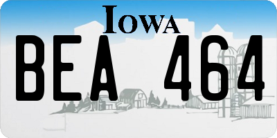 IA license plate BEA464