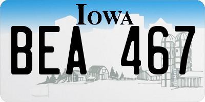 IA license plate BEA467