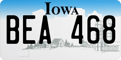 IA license plate BEA468