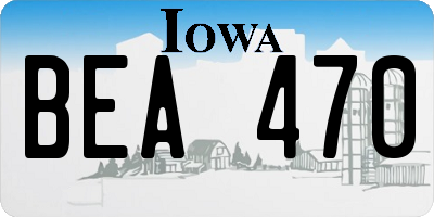 IA license plate BEA470