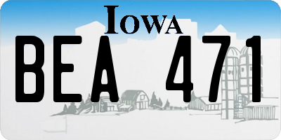 IA license plate BEA471
