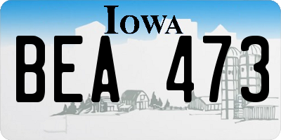 IA license plate BEA473