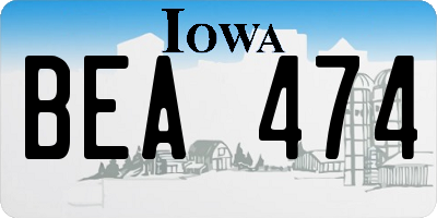 IA license plate BEA474
