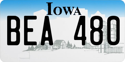 IA license plate BEA480