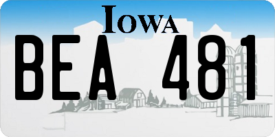 IA license plate BEA481