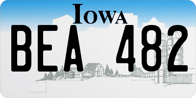 IA license plate BEA482