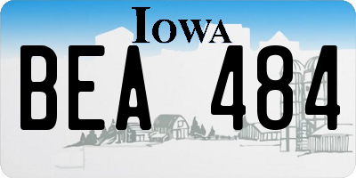 IA license plate BEA484